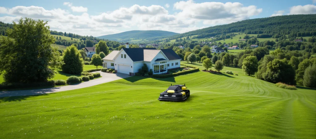 Yarbo lawn mower tackling a very big yard