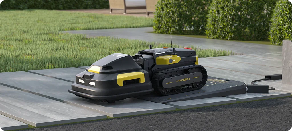 Yarbo lawn mower autonomously recharging