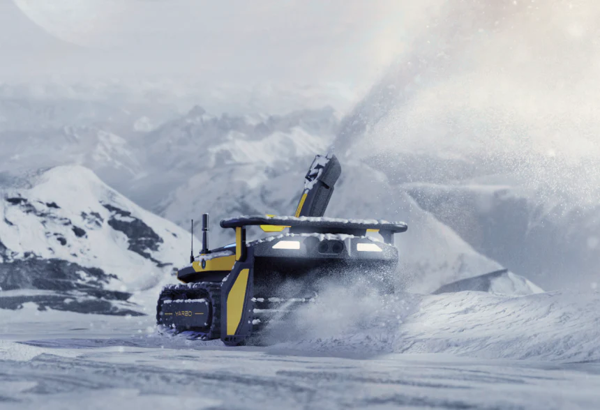 Yarbo Snow Blower in a blizzard