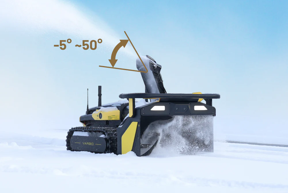 Yarbo snow blower snow throwing angle